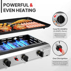 Portable Propane Griddle by MEFEIR — Four Adjustable Burners, 426-Square-Inch Cooktop and Piezo Ignition
