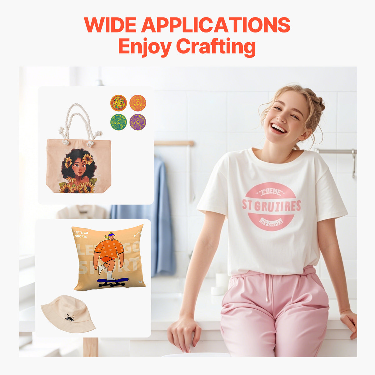 VEVOR Heat Press Machine 2-In-1 15x15in Sublimation Print Transfer DIY T-shirt Cap