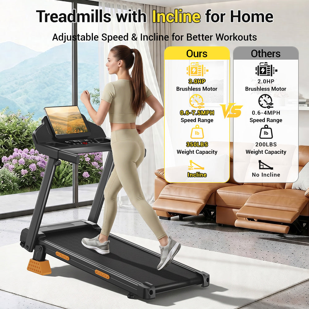 4-in-1 Treadmill with 18% Incline, Portable Treadmills for Home with Handle, Foldable Treadmills for Home and Office, 350 Lbs Weight Capacity.