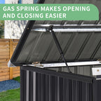 Nordivale Outdoor Trash Can Storage Shed - 2.6x5 Ft Metal Lockable Garbage Bin Enclosure With Chain Lid, Waterproof Small Shed For Trash Cans, Lawn Mower & Garden Tools - Perfect For Garden, Backyard, & Patio Use