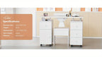 Professional Nail Desk and Chair Set with Stool - Heavy-Duty Mobile Manicure Station w/Dust Collector, Acetone-Resistant Desktop, 4-Wheel Rolling Cart & Storage Drawers - Heavy-Duty Nail Tech Table for Salon, Home, or Spa - (White/Black/Lavender/Mint Gree