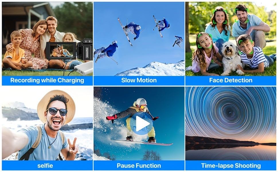NEW 5K 30FPS Video Camera, 16x Digital Zoom 48MP UHD WiFi IR Night Vision Video Camera, 3.0 Inch 270 Degree Rotatable Touch Screen, 6-axis Stabilization Vlog Camera, Outdoor Essential Video Camera, Christmas Gift.