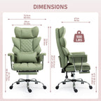 Heavy-Duty Office Chair Designed for Individuals Up to 500 Pounds, Featuring a High Back, Gaming Style with a Footrest, Ergonomic Design, And Adjustable Height with Fixed Soft Armrests
