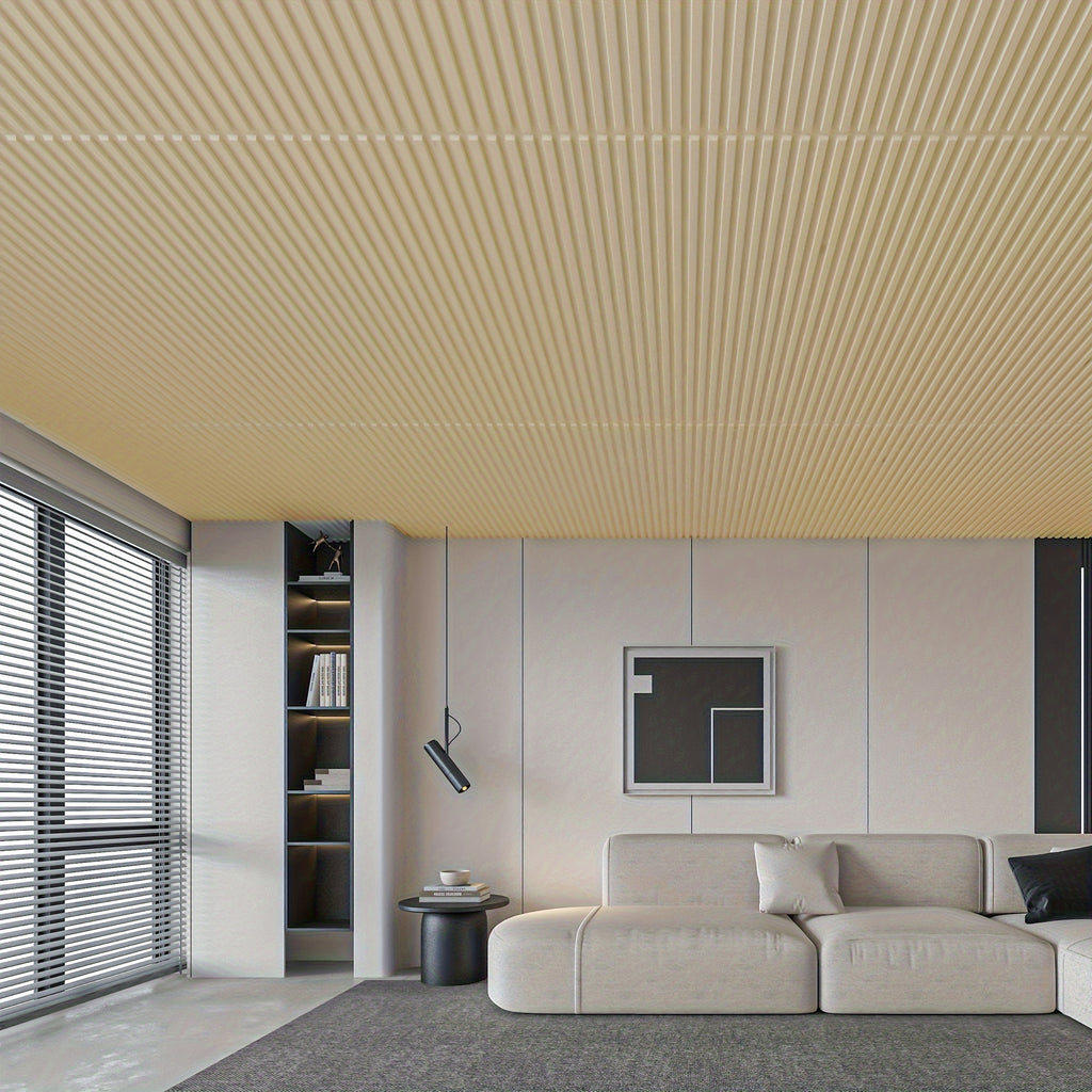 [Art3d 3D Slat Wall Panels] 12-Pack Art3d 2x4 ft 3D Slat Wall Panels - Oak Decorative Drop Ceiling Tiles - 96 Sq.ft/Case