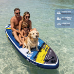 11' Inflatable Paddle Board for Adults, 34'' Extra Wide Stand Up Paddle Board with EVA Deck, Double Action Pump & Removable Fin, SUP Board 450Lb Capacity for Surf/Yoga/Family