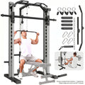 Power Cage, Multi-Functional Power Racks for Home Gym with Dual Pulley Systems, 2000 LBS Weight Capacity Fitness Squat Rack for Strength Workout with More Training Attachment Optional Weight Bench Weight Plates and Barbells Not Included