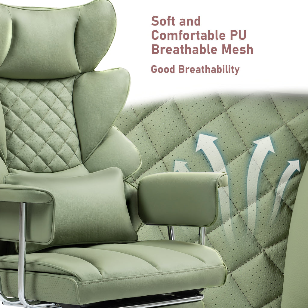 Heavy-Duty Office Chair Designed for Individuals Up to 500 Pounds, Featuring a High Back, Gaming Style with a Footrest, Ergonomic Design, And Adjustable Height with Fixed Soft Armrests