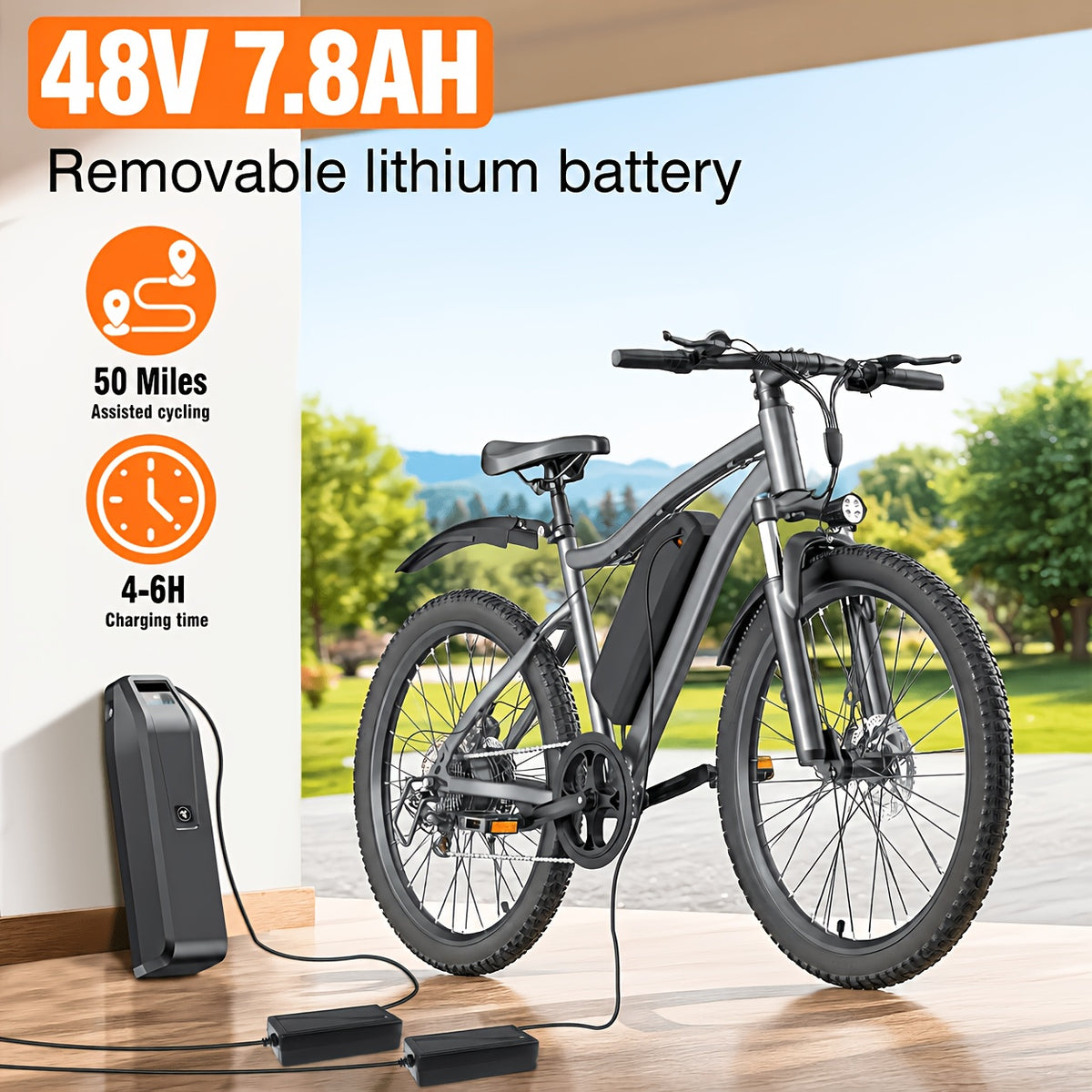 Road Electric Bike 720W Motor Top Speed 20-25MPH 375WH Battery 50 Miles Of Battery Life Suitable for Urban Commuting And Mountain Cross-country for Adults And Teenagers An Ideal Gift for Cycling Enthusiast
