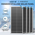 Werchtay 400W Solar Panels, 4×100W 25.5% High-Efficiency Monocrystalline Solar Panel, Waterproof PV Module for RV, Marine, Rooftop, Farm Battery, and Other Off-Grid Applications (4*100W) - Summer Early Bird Special