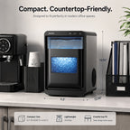 Nugget Ice Maker Countertop, Soft Chewable Pellet Ice Machine, Qunler 33/44Lbs Per Day Self-Cleaning Stainless Steel Ice Maker For Iced Coffee, Soda, Tea And Home Coffee Bar & Gifts For Coffee Lovers