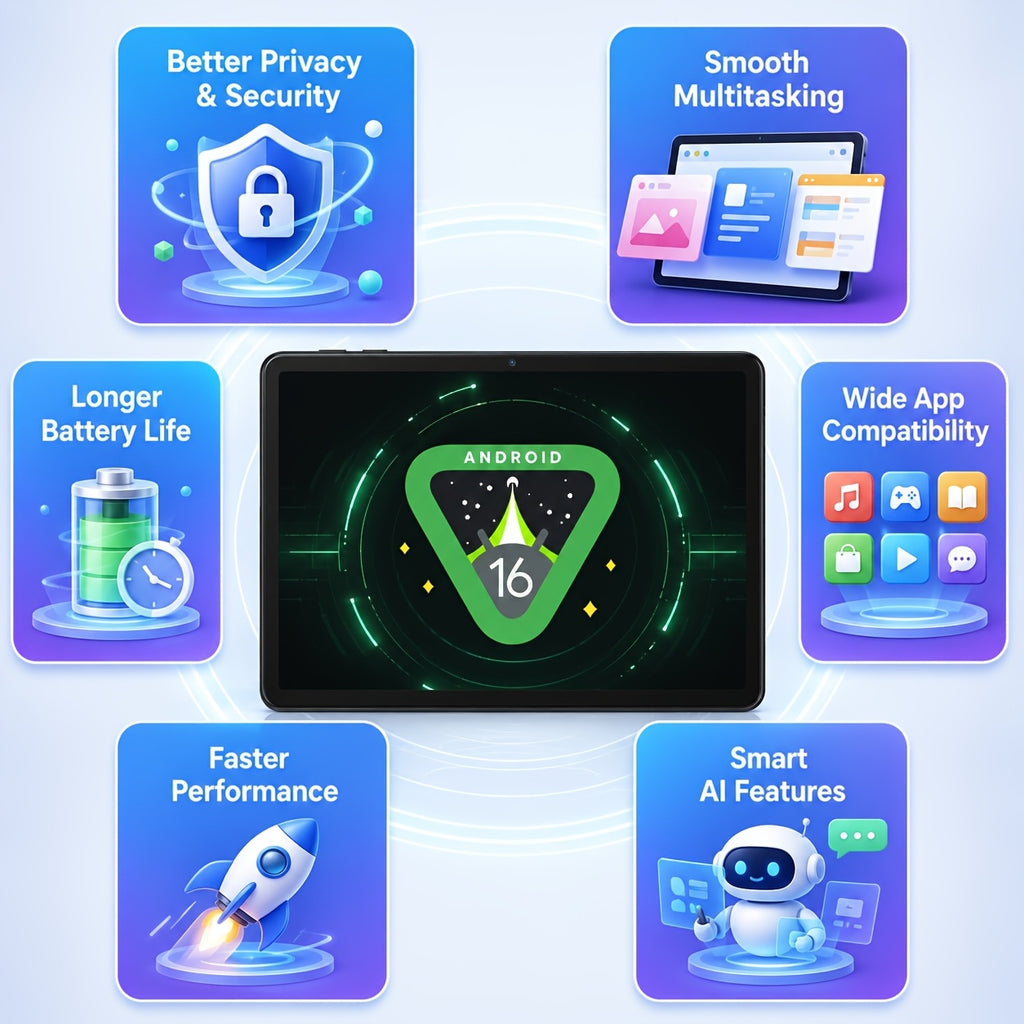 Android 16 New 2026 Tablet, 11-inch HD Large Screen+1280x800 IPS Display, Octa-Core High-Performance CPU, 24(6+18)GB RAM +128GB ROM(2TB Expand), 13MP+5MP Camaras/Face ID, 8000mAh Long Battery Life, Support Widevine L1, Gemini AI, And 90Hz High