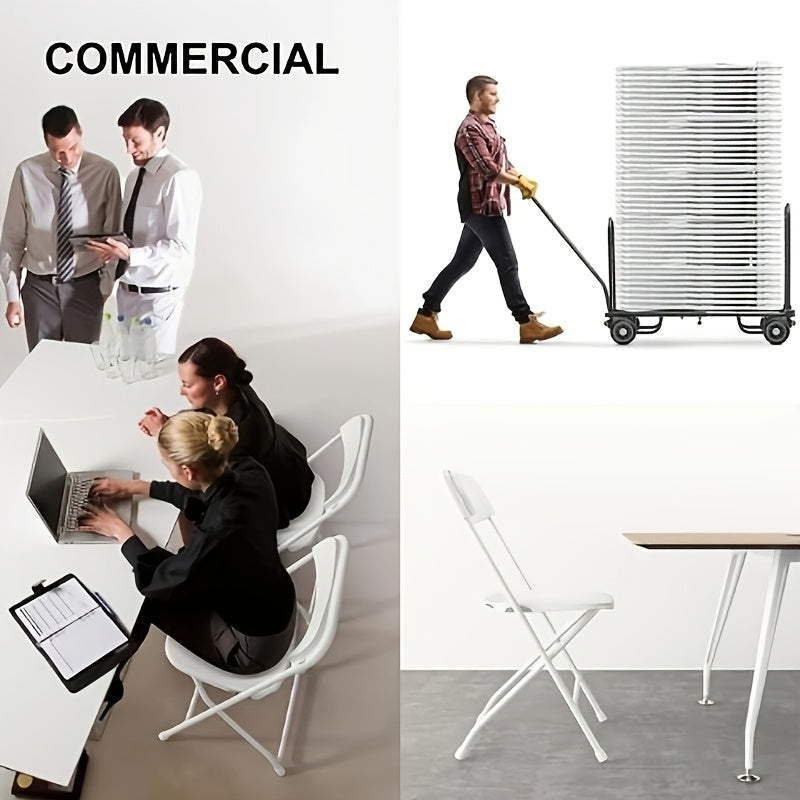 [Weddings And Gardens] 90/60/30/20/10 Pack Office White Plastic Folding Chairs Lightweight Folding Chairs, Indoor/Outdoor Folding Chairs, Portable Event Chairs Office Chairs, Conference Rooms, Weddings, And Gardens