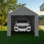 Carport Tent Car Ports Party Tent Heavy Duty Car Tent Car Shelter 10x20 Portable Garage Metal Storage Shelter Outdoor Event Tent Sun Shade with Removable Sidewalls & Doors, 230g Water-resistant PE Cover