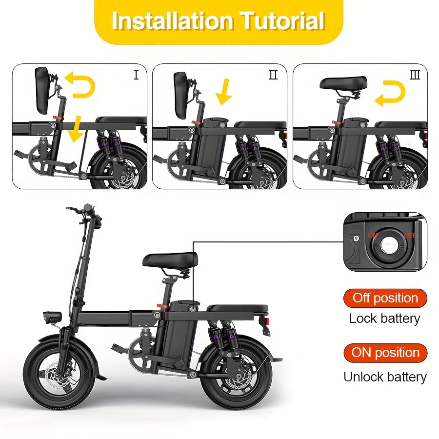 48V15Ah Electric Bicycle Battery Pack, with A Range Of Up to 40 Kilometers, Compatible with 250w/500w740w Motors, Accessories Include Charger/battery Base/slide Kit, Suitable for Many Models Such As GS5/GE5/GS3