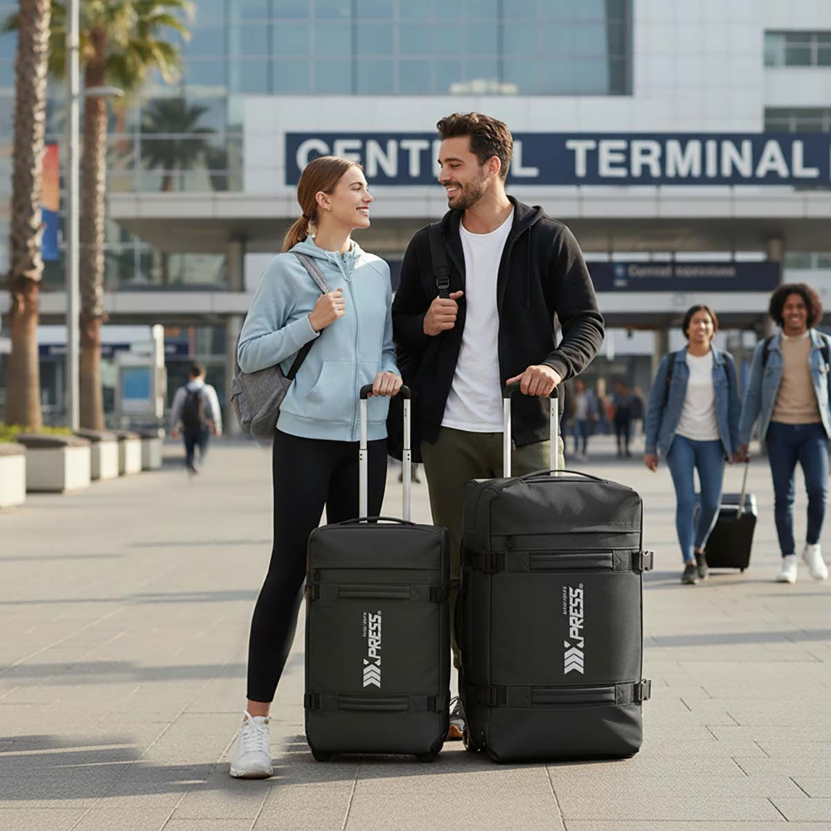 3-Piece Softside Luggage Set 20/26/30in Waterproof Travel Suitcase with 2 Wheels & Telescopic Handle, Durable Trolley Bag for Vacation & Adventure