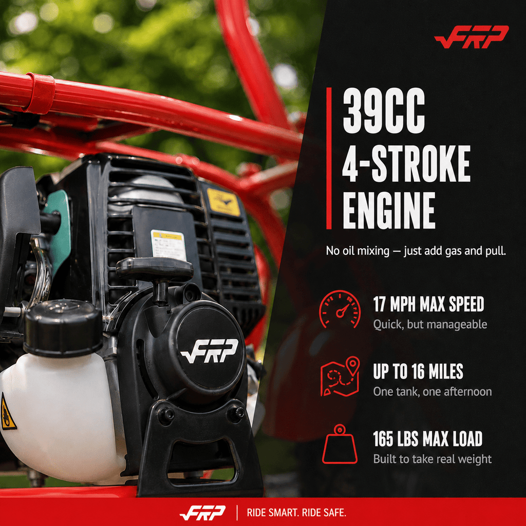39cc 4-Stroke Gas Powered Mini Dirt Bike, No Fuel Mixing Required, Tool-Free Assembly, Heat Shield Protection, Top Speed 17 MPH, Off-Road Trail Pit Bike for Backyard Adventure, Birthday Gift Idea