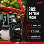 39cc 4-Stroke Gas Powered Mini Dirt Bike, No Fuel Mixing Required, Tool-Free Assembly, Heat Shield Protection, Top Speed 17 MPH, Off-Road Trail Pit Bike for Backyard Adventure, Birthday Gift Idea