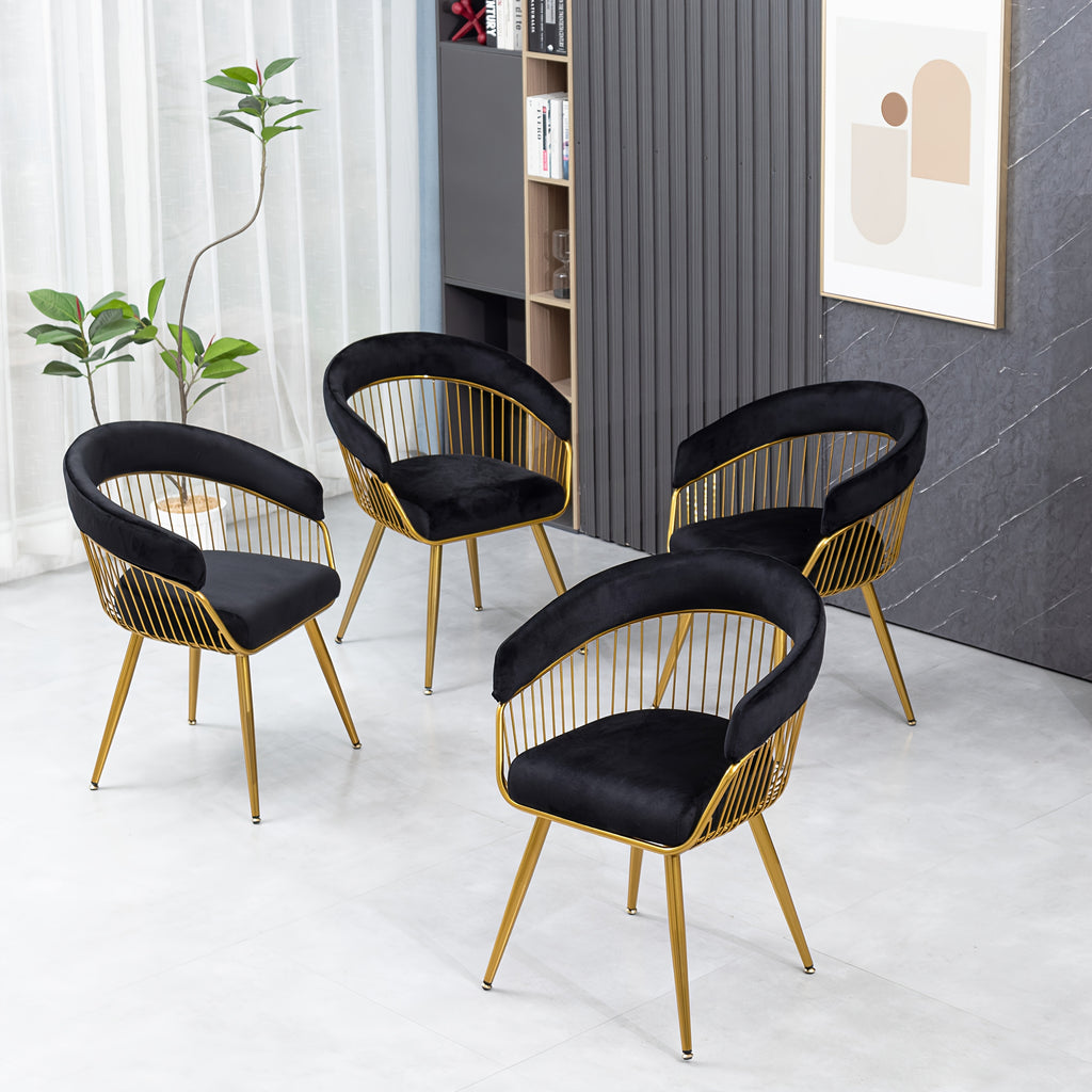 DYHOME 2pcs Modern Reception Chairs Visitor Chairs for Office, Living Room, Kitchen, Elegant Fabric Accent Chair with Comfortable Padded Back and Metal Legs