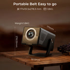 Smart Projector 8K Support Native 1080P, FHD Portable Projector, 5G WiFi And Bt5.4, Auto Focus & Keystone, 1400ANSI, Android 14, Compatible with PS5, Smartphones And Laptops, Perfect Gift!