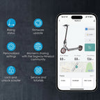 Long-Range Adult Electric Scooter with a Powerful 350W Motor, Top Speed of 19 Mph, Range of Up to 21 Miles, 8.5-Inch Solid Tires, Foldable Commuter Electric Scooter with APP Control, Dual-Brake System, LED Lights, And Portable Folding Design