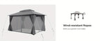 Outdoor Gazebo 10x13 ft by KAMEROUT with Double Roof and Mesh Privacy Screens for Backyard Gatherings