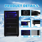 WANAI Mini Fridge Cooler 125Cans Beverage Refrigerator Glass Door Beverage Cooler for Beers Wine Juicer Cooler Adjustable Shelves LED Lights for Home, Office Or Bar