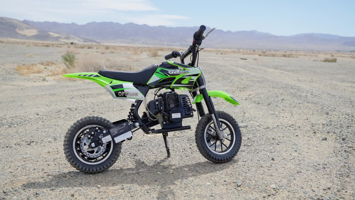 4-Stroke Gas Mini Off-Road Racing Motorcycle, Pocket Motorcycle, Two-Stroke Off-Road Racing Motorcycle, Gasoline-Powered Off-Road Racing Motorcycle, Equipped with Off-Road Tires, Shock Absorbers, Pull Start, Front and Rear Disc Brakes, Top Speed 20 mph-