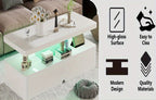 Modern LED Coffee Table for Living Rooms and Patios in Black or White with 16-Color Lighting