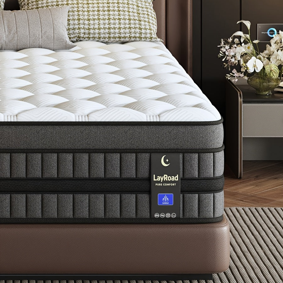 12in/14inch Twin, Full, Queen, King, Mattress Memony Foam And Spring, Medium Firm Mattress For Cooling, Pressure Relief, Edge Support & Motion Isolation Boxed