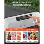 VEVOR 12 Volt Car Refrigerator Portable Freezer 31.7QT Electric Cooler for Camping 25L/30L/40L/50L