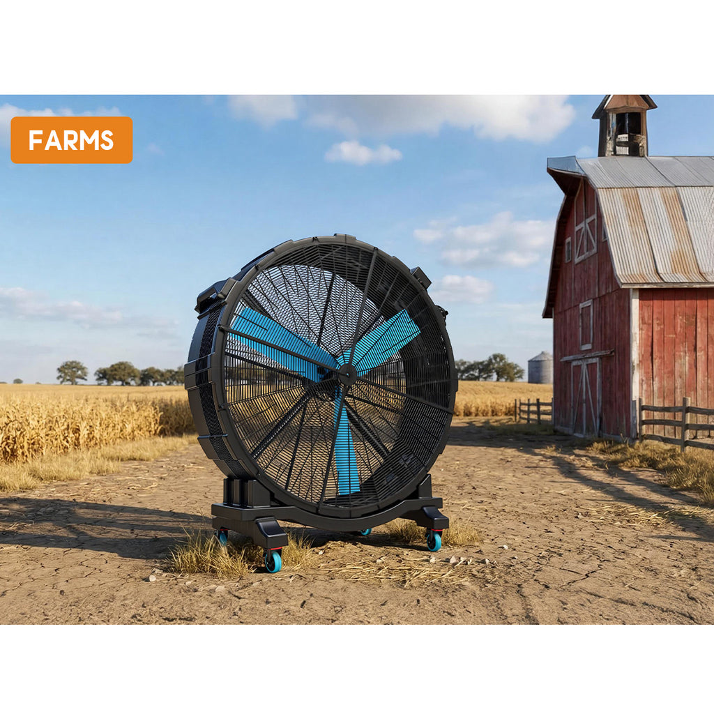 PAPAJET Industrial Drum Fan Mobile High Airflow Floor Fan for Garage Workshop Warehouse