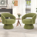Household Furniture: Modern Green 360-Degree Swivel Accent Chair - Barrel-Shaped Lounge ArmchairFeatures: Soft Material, Easy-to-clean SurfaceApplicable Scenarios: Living Room, Bedroom And Reading Nook.CS059