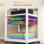 VISOUD 3-Tier Foldable Heat Press Machine Table, Portable Metal Stand with Vinyl Reel Holder, Heavy-Duty for DIY Sublimation Printer, White - Crafts, Crafts & Sewing Supplies, Heat Press Machine Accessories