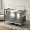 Goldzone 4in 1 Convertible Baby Crib, Wooden Baby Stuffs Converts Into Toddler Bed, Daybed, Newborn Essential with 3 Adjustable Base, Nursery Decor Necessities with Wheel & Non-Toxic Finishes, Item Weight: 36lbs, Maximum Weight Recommendation: 50lbs