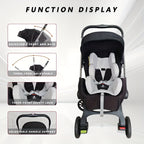 Lightweight Foldable Stroller, Dual-Directional Push with Adjustable Canopy, Metal Frame with Safety Harness, Designed for Newborns, Portable and Airplane-Friendly, Suitable for Outdoor Travel and Holiday Gifting