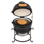 20 "Portable ceramic Charcoal Barbecue BBQ heavy-duty outdoor barbecue grill with adjustable ventilation and heat-resistant cover Perfect for camping, backyards, terraces, and trailers (including the stand)