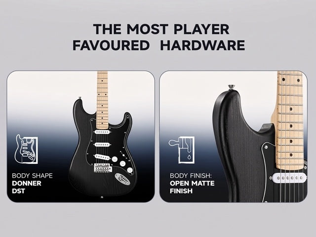 Full Size 39 Inch Electric Guitar Kit Solid Body, for Beginner, with Amplifier, Bag, Capo, Strap, String, Tuner, Picks DST-80