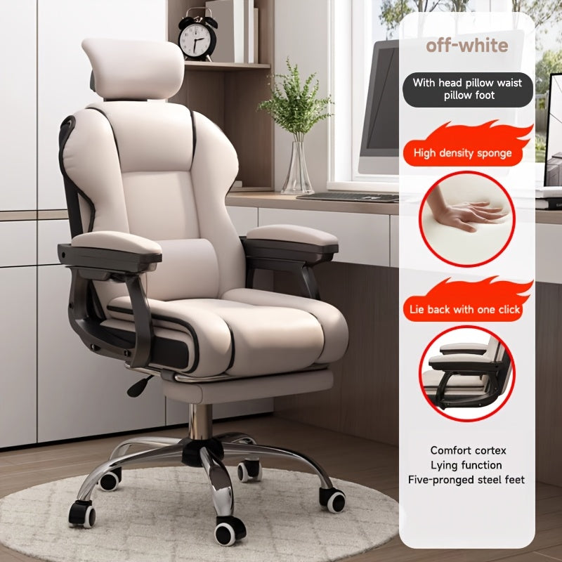 Ergonomic Adjustable Height Chairs with Cushions Armrest for Long Time Seating-High Office Chair with Footrest