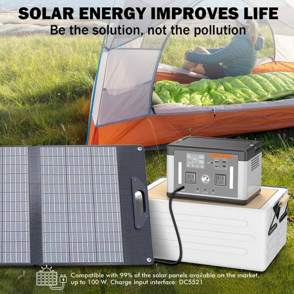 2400W Peak Solar Generator, Portable Power Station 700W 577Wh Backup Battery Pure Sine Wave with 120V AC Output Car Outlets PD 60W QC3.0, Refrigerator Mode Power Supply Bank for Camping, RVs, Blackout, CPAP, Black Friday, Thanksgiving, Christmas