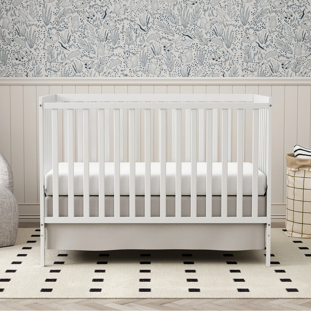 Goldzone Crib 5in 1 Convertible, Wooden Newborn Essentials Convertible to Toddler Bed, Sofa Bed and Full Size Bed, Baby Cribs with 4 Adjustable Bases for Nursery Decor, Baby Stuff Clearance, Item Weight: 37lbs, Maximum Weight Recommendation: 50lbs