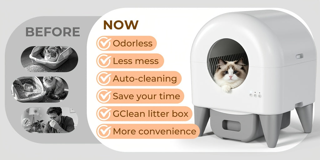 ECORUI Automatic Cat Litter Box, Self Cleaning Litter Box Large Capacity for Multiple Cats, App Control with Safety Sensors, Removable Washable Liner, 2 Rolls Garbage Bags, Grey, Refurbished, Without Battery