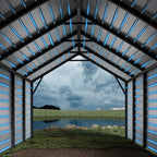 Heavy Duty Metal Carport Roofing Panels, 27 Gauge Galvanized Steel Ribbed, White, Fits 13x16 Ft To 13x26 Ft Carport Kits, 16pcs, 64. 17 X 19. 68 Inches(Roofing Panels Only)