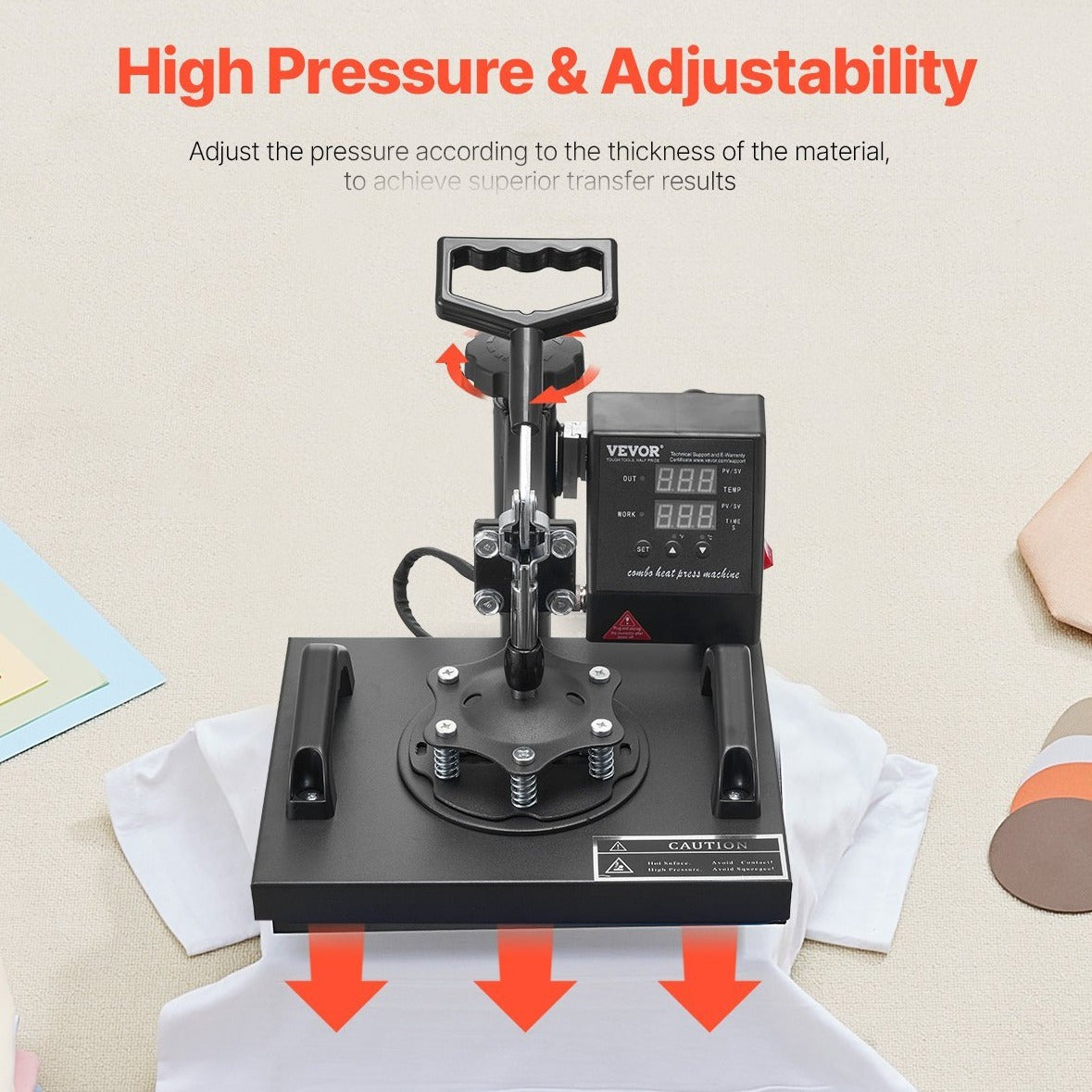 VEVOR Heat Press, 12x10Inch T-Shirt Press Machine, T-shirt Press Heat Press 30x23cm Printing Machine Heat Transfer Sublimation Machine for T-shirts