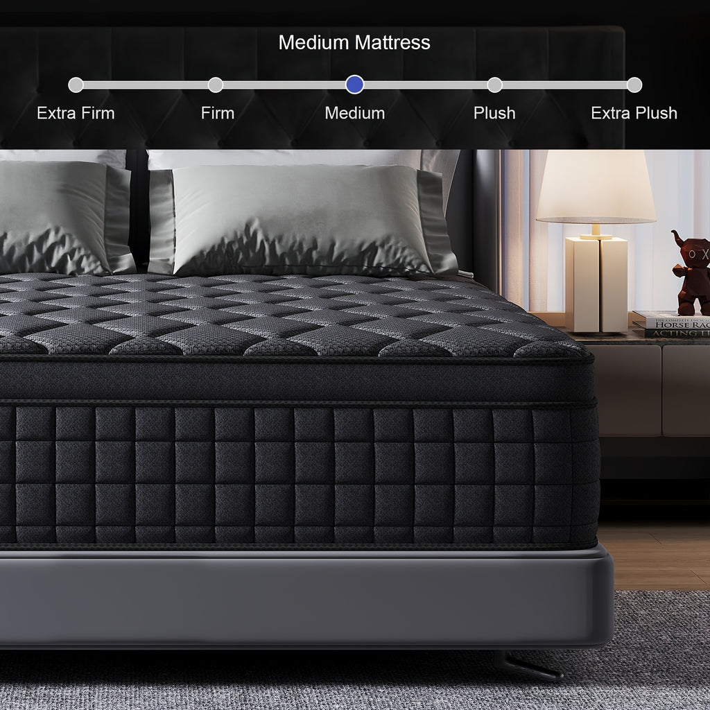 10in/12in/14in Twin, Full, Queen, King, Mattress Memony Foam And Spring, Hybrid Mattress, Medium Firmness, Lumbar Support, For Home RoomsHotels, Boxed 8in/10in/12in/14in