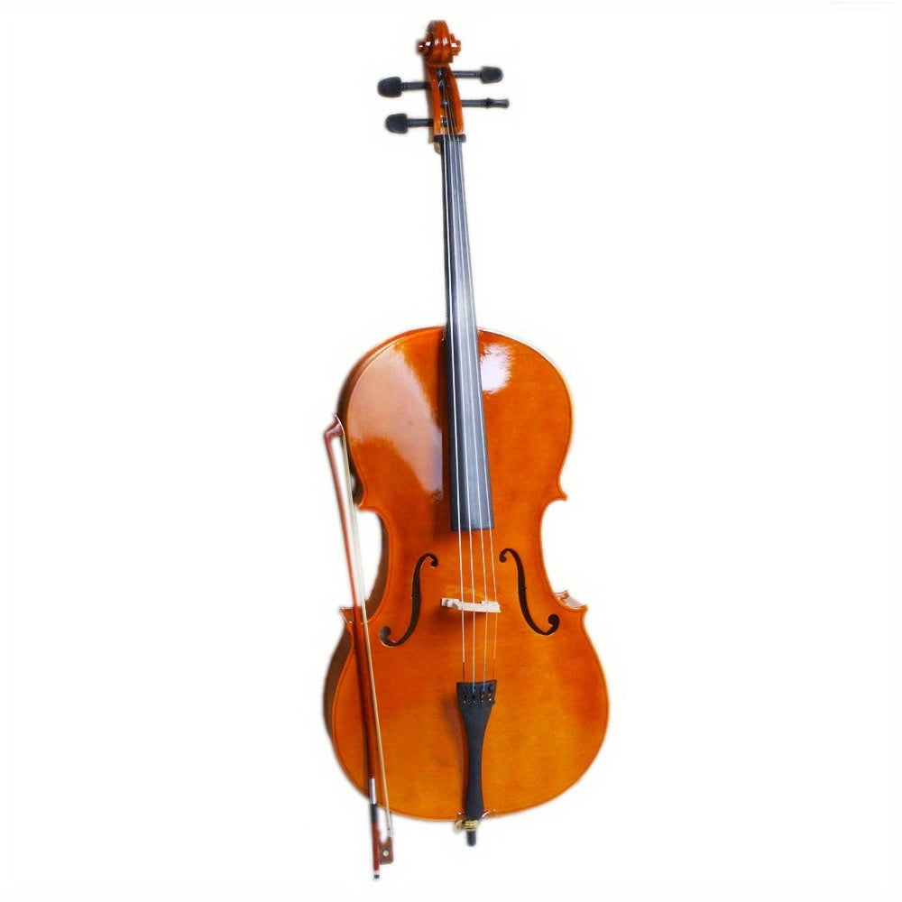Full-Size Acoustic Cello Set by Glarry, 4/4 Beginner Instrument with Padded Carrying Bag and Bow