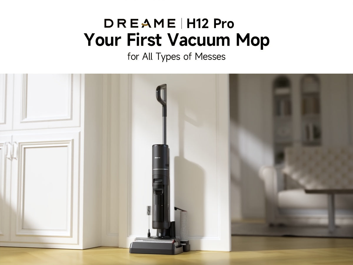 Refurbished DREAME H12 PRO Wet Dry Vacuum Cleaner, Cordless Vacuum Mop All In One, Smart Floor Cleaner for Hard Floor, One-Step Edge to Edge Cleaning with Hot Air Drying