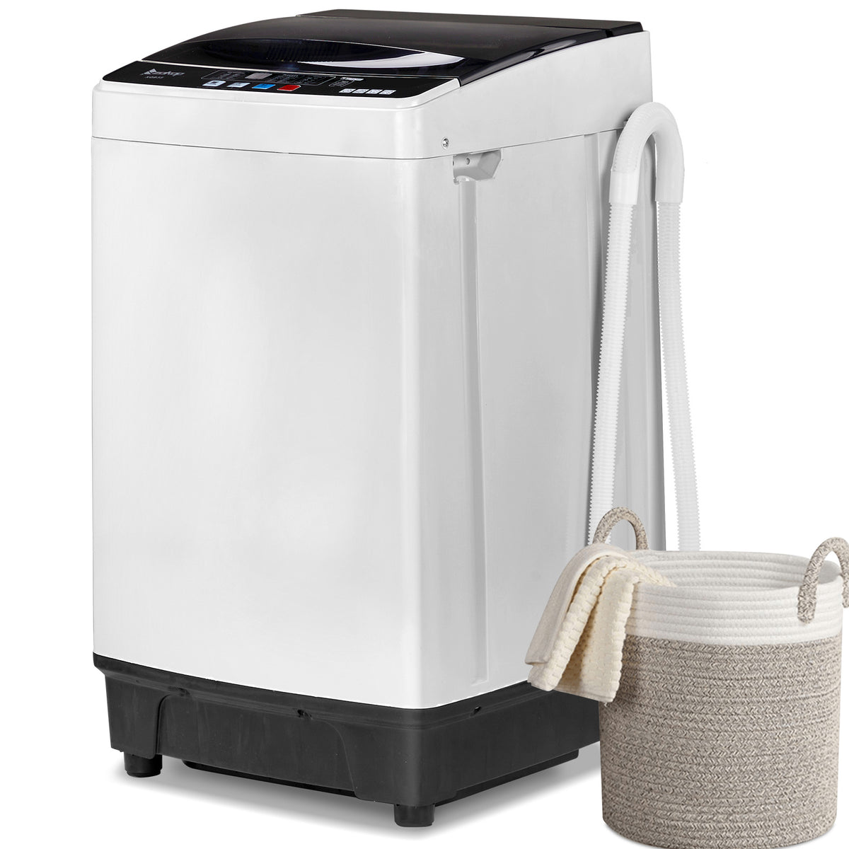 Full Automatic Washing Machine, 15.6/17.6/17.8/25Lbs Top Load Portable Washer with Drain Pump, 10 Wash Programs 8 Water Level Washer and Dryer Combo, 2 in 1 Washer and Dryer for Apartments, RV, Camping