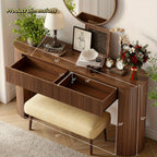 Console Table for Entryway or Behind the Sofa with Two Storage Drawers and a Clean Fluted Front Design