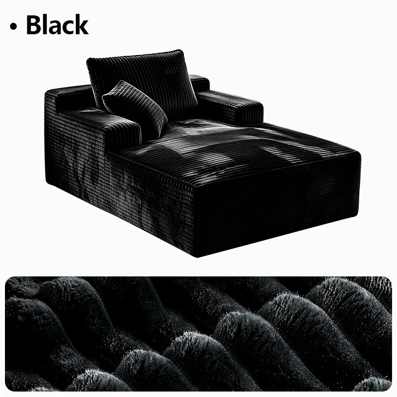 Modular L-Shape Sectional Couc, Single Sofa, Chaise Lounge, Deep Seat, Modern Minimalist UpholsteredCouches with Chaise No Assembly Reguired, Corduroy Fabric, 65"Single Reclining Chaise Lounge