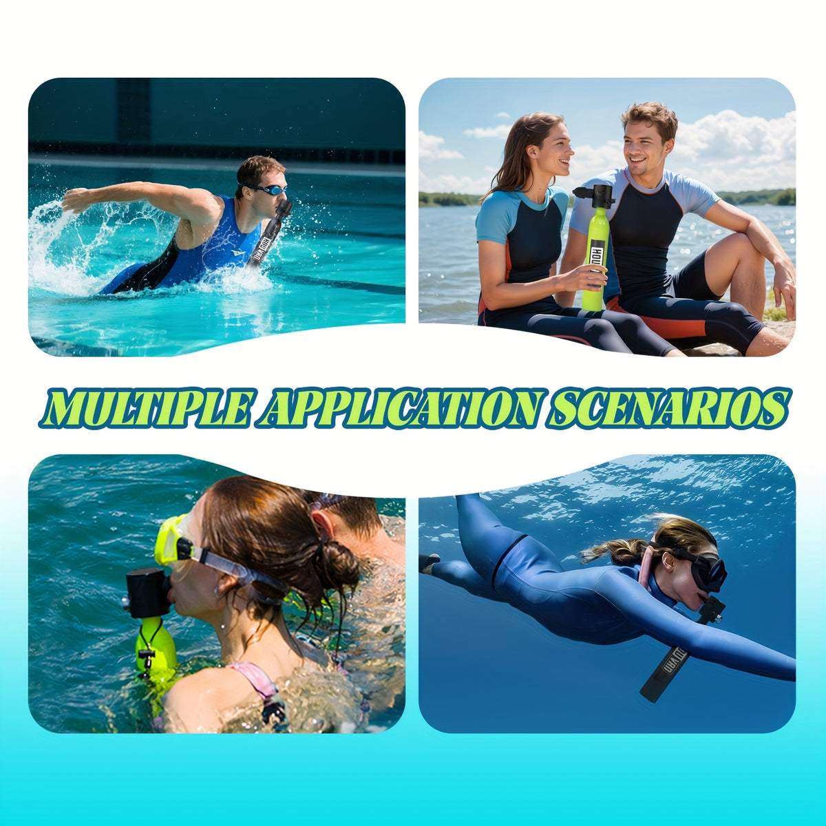 HOUVAN 16.91 oz Mini Diving Tanks Aluminum Alloy Diving Oxygen Cylinder Suitable For Underwater Photography, Underwater Recreation, Snorkeling Practice, Perfect | Portable Shallow Diving Cylinder | Boat Backup Air Source | Snorkeling Diving Tank
